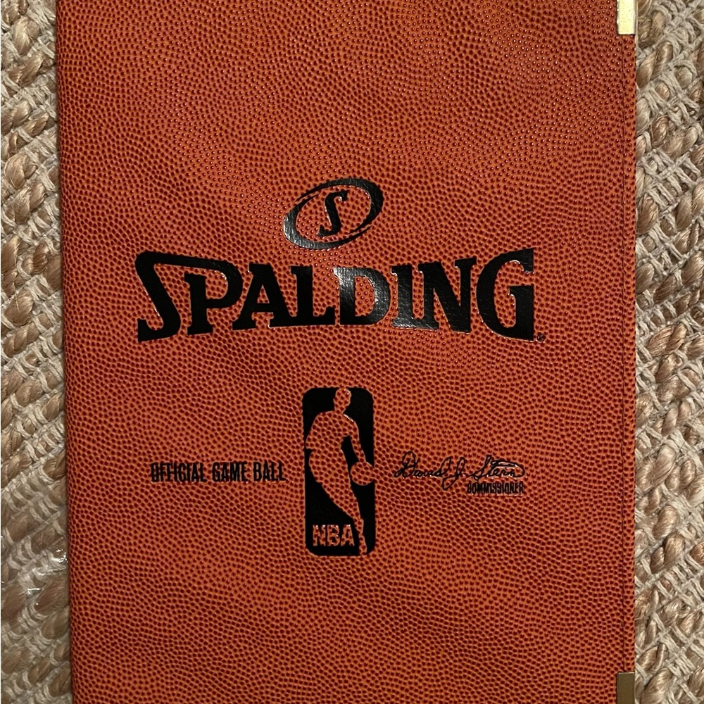 Spalding NBA official game ball notepad holder- Leather Basketball